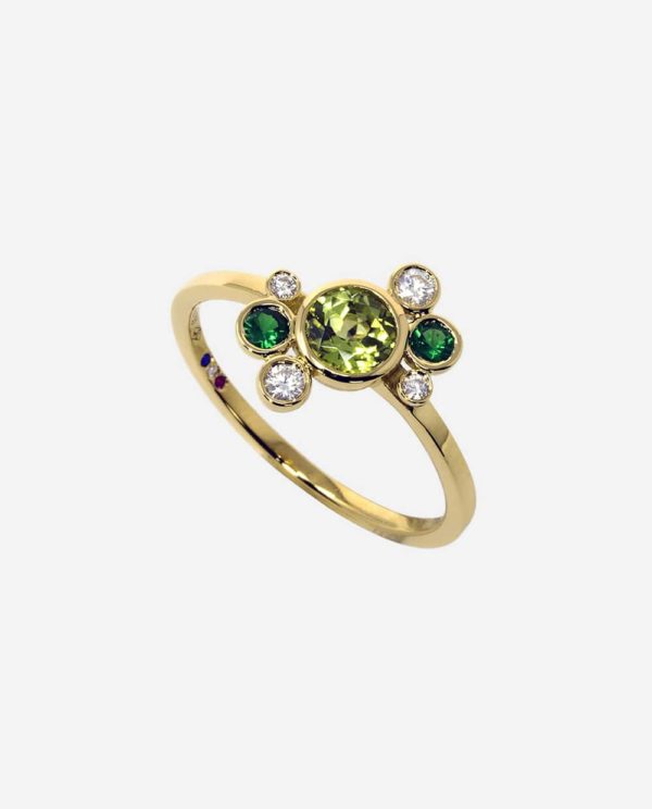Bague Marguerite Verte