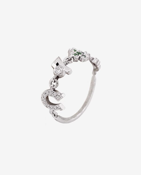 Bague Chance or blanc